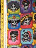 Day of the dead skull fabric by the yard 