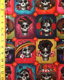 day of the dead sugar skull fabric by the yard 