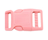 Pink 1 Inch Contoured Plastic Buckles Pale Pink Adjustable 1" Curved Pet Collar Clips