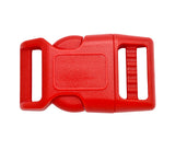 Red 1/2 Inch Contoured Plastic Buckles Adjustable 1/2" Curved Buckles Located in Orange County California 