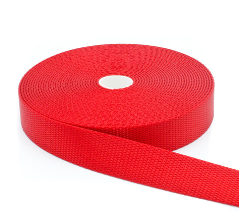 5/8 Inch Red Nylon Webbing Medium Weight Nylon