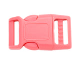 Rose Pink 3/4 Inch Contoured Plastic Buckles Adjustable 3/4" Curved Pet Collar Clips