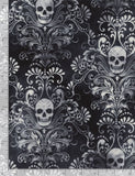 Skull Damask Negative - Timeless Treasures Fabric