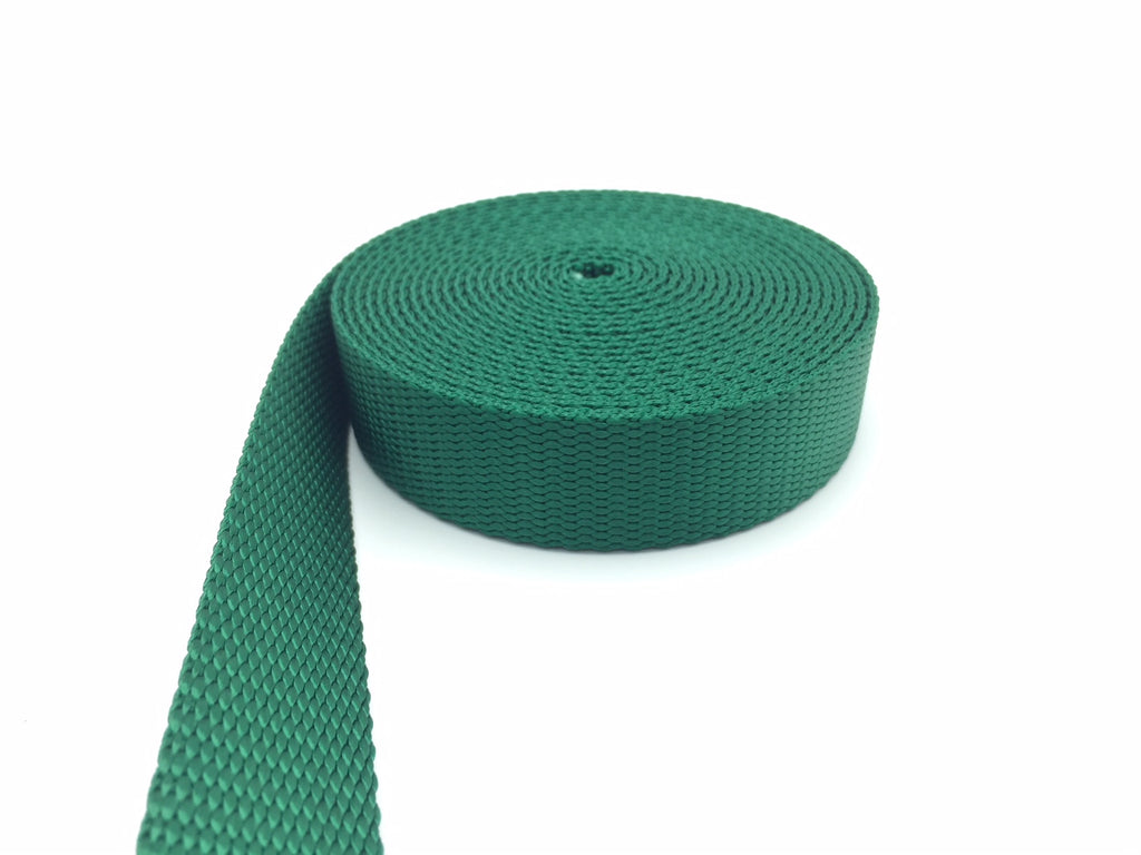 1 Inch Hunter Green Nylon Webbing - Medium Weight Nylon – Webbing Plus