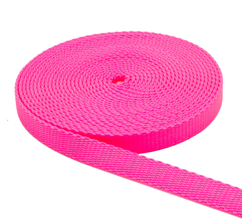 3/8 Inch Hot Pink Nylon Webbing 3/8" Medium Weight Nylon