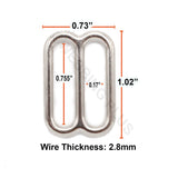 3/4 Inch Nickel Triglide Slides 2.8mm Wire Thickness